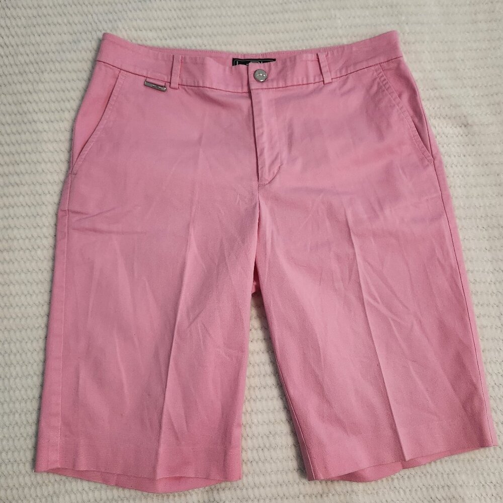 LRL Ralph Lauren Women's Size 6 Solid Pink Golf Shorts 97% Cotton